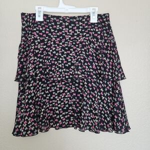 Trina Turk Black and Pink Mini Skirt